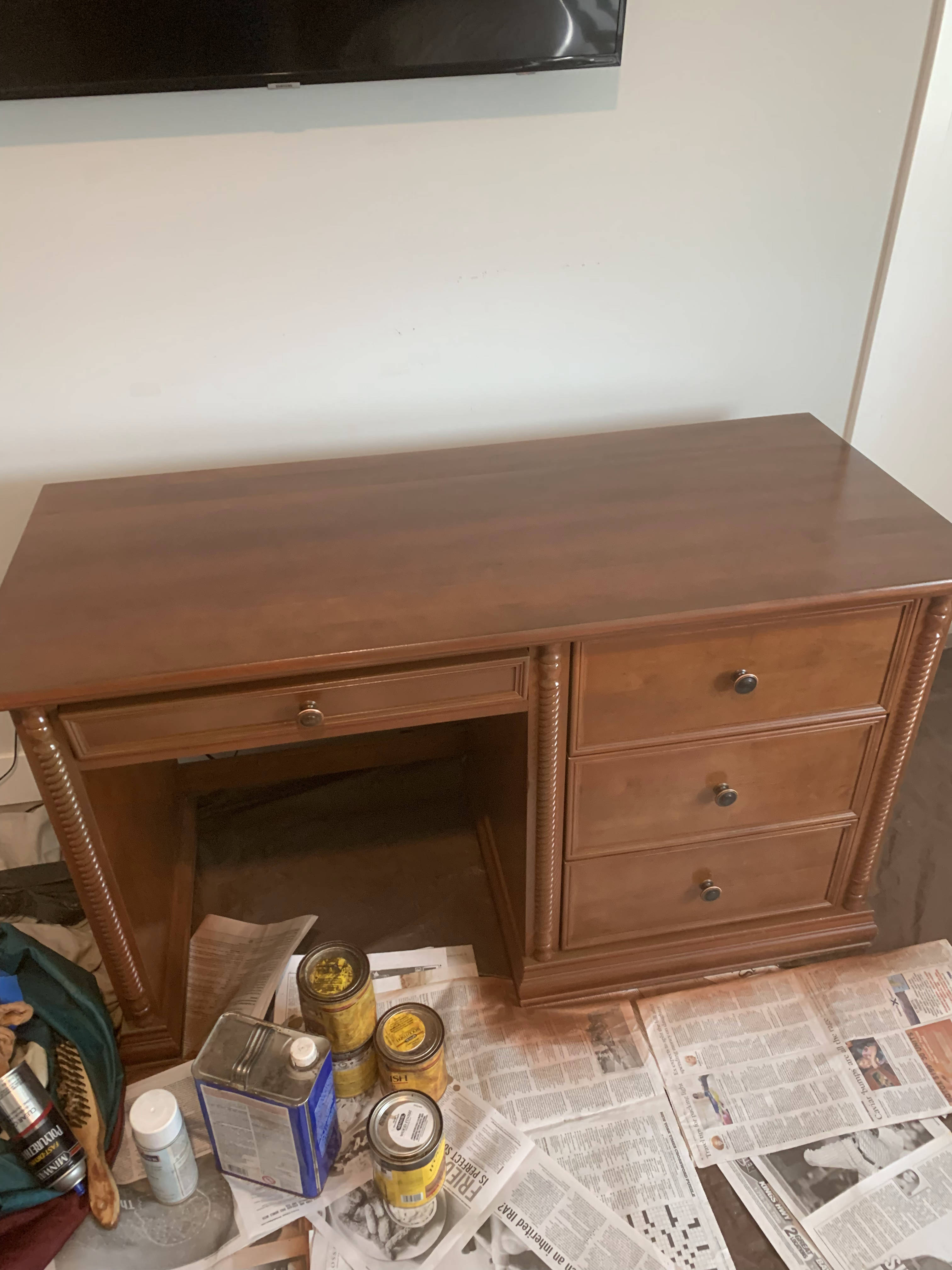 Wood Desk Refinishing Services - After
