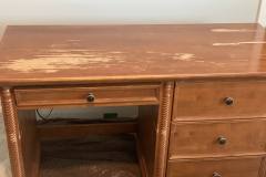 Wood Desk Refinishing Services - Before
