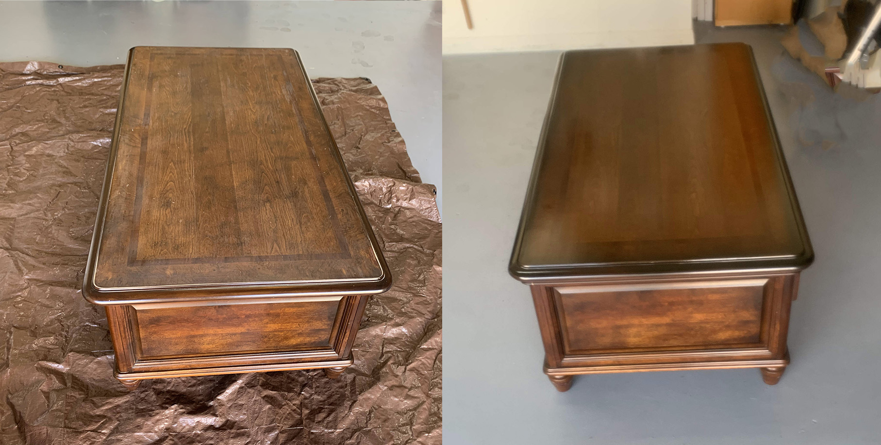 table refinish before after
